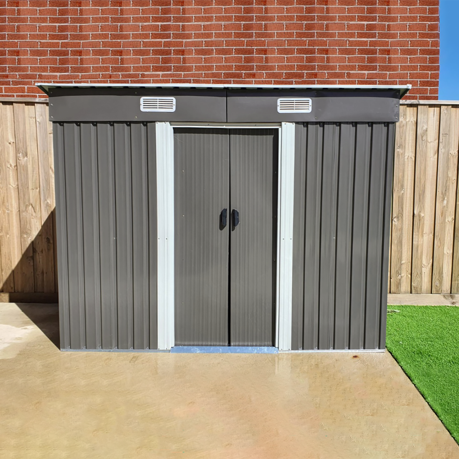 FORESTWEST 667, 6‘ x 4’ Galvanized Steel Outdoor Garden Storage Tool Shed