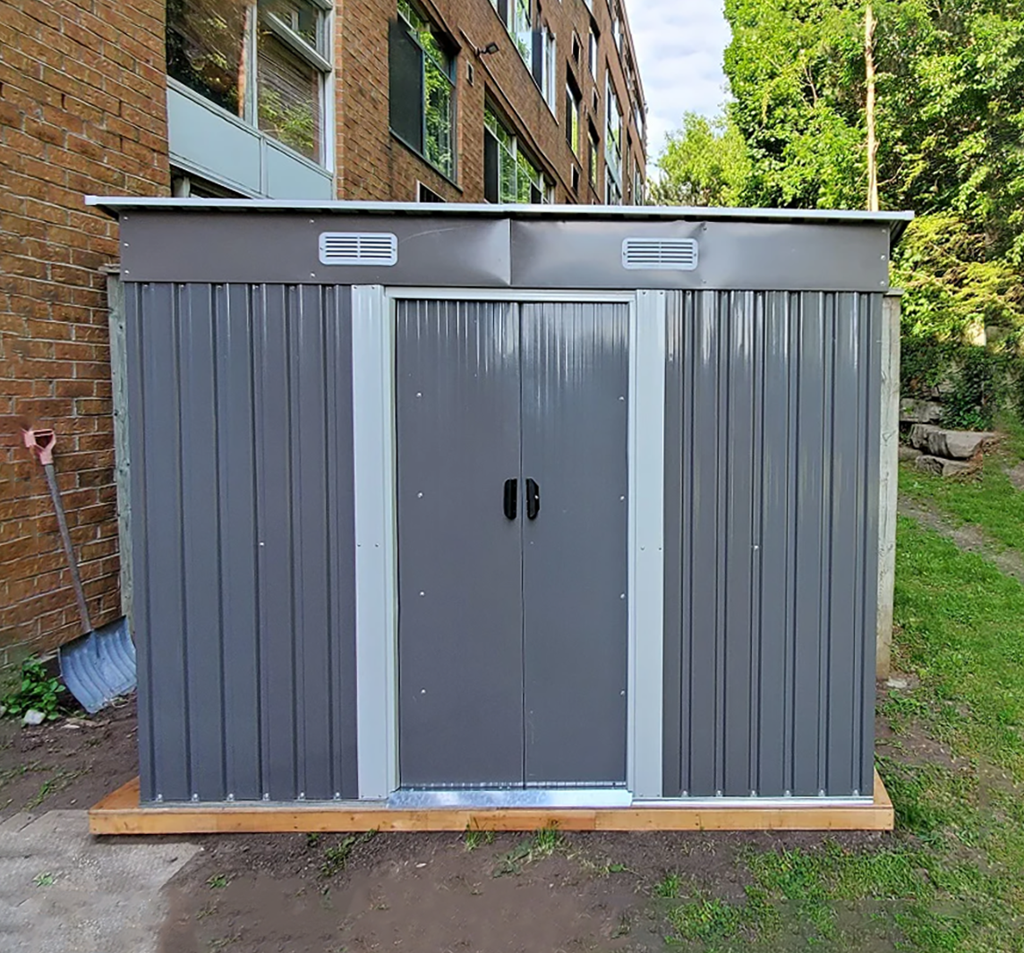 FORESTWEST 667, 6‘ x 4’ Galvanized Steel Outdoor Garden Storage Tool Shed