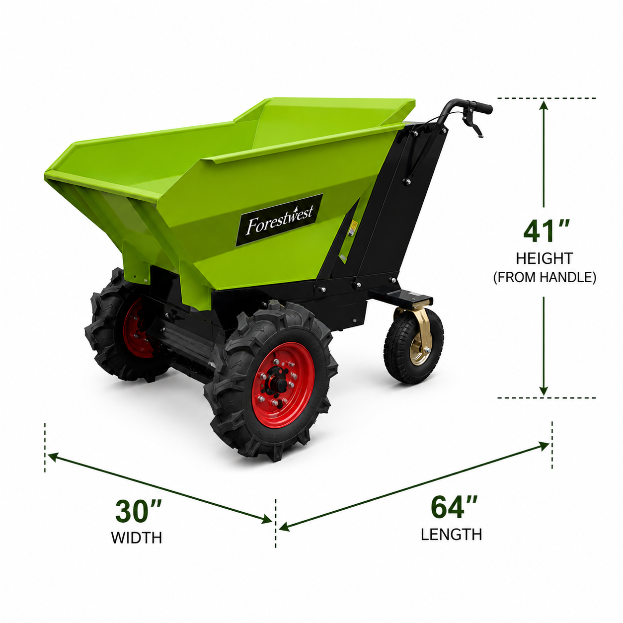 Forestwest 300KG Battery Powered Wheelbarrow, Mini Dumper Automatic Tip BM11100