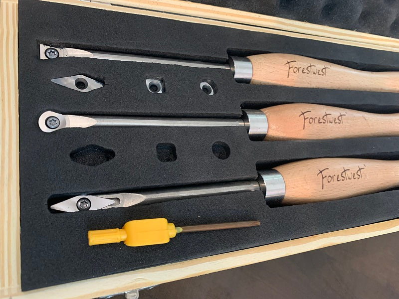 M2 HSS Woodturning Tools Set, Easy Start 3 Pcs Tools Set, FORESTWEST BM10928 - Forestwest