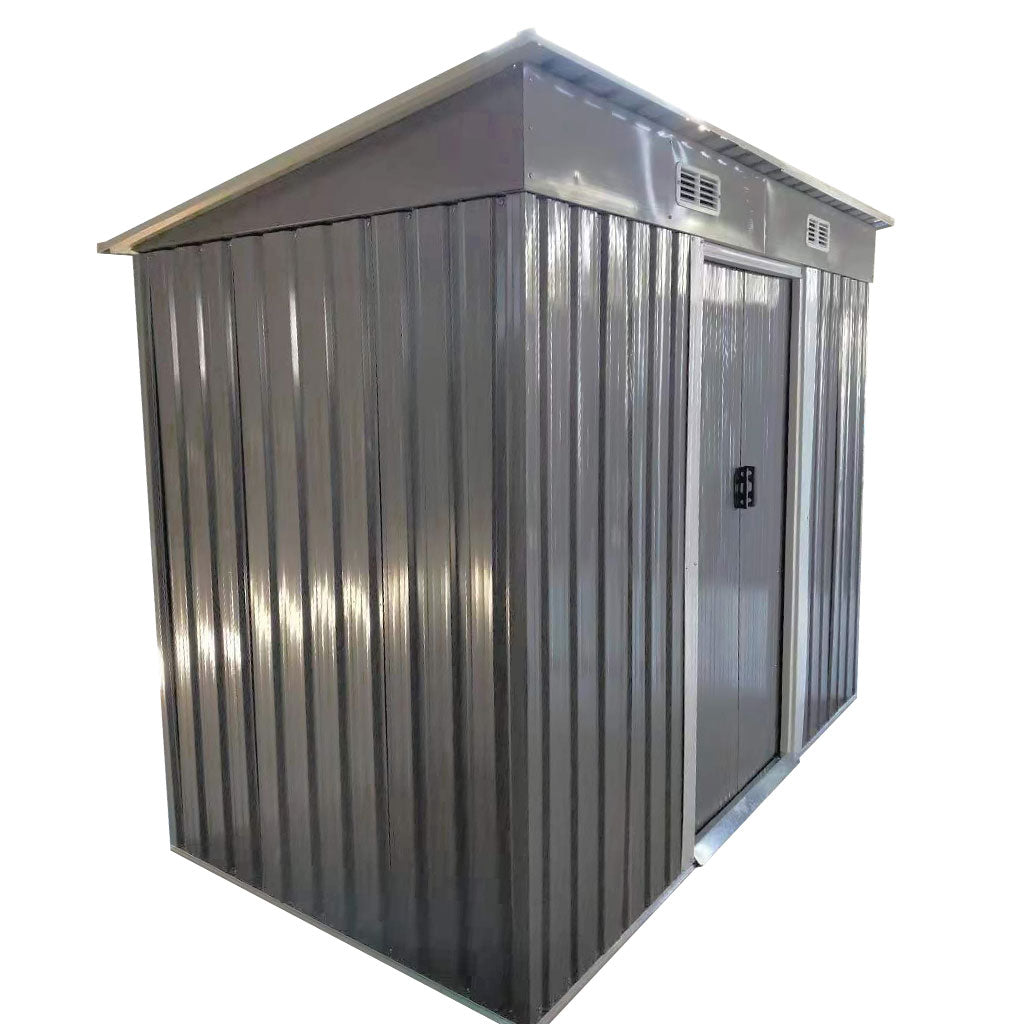 FORESTWEST 668, 8‘ x 4’ Galvanized Steel Outdoor Garden Storage Tool Shed - Forestwest