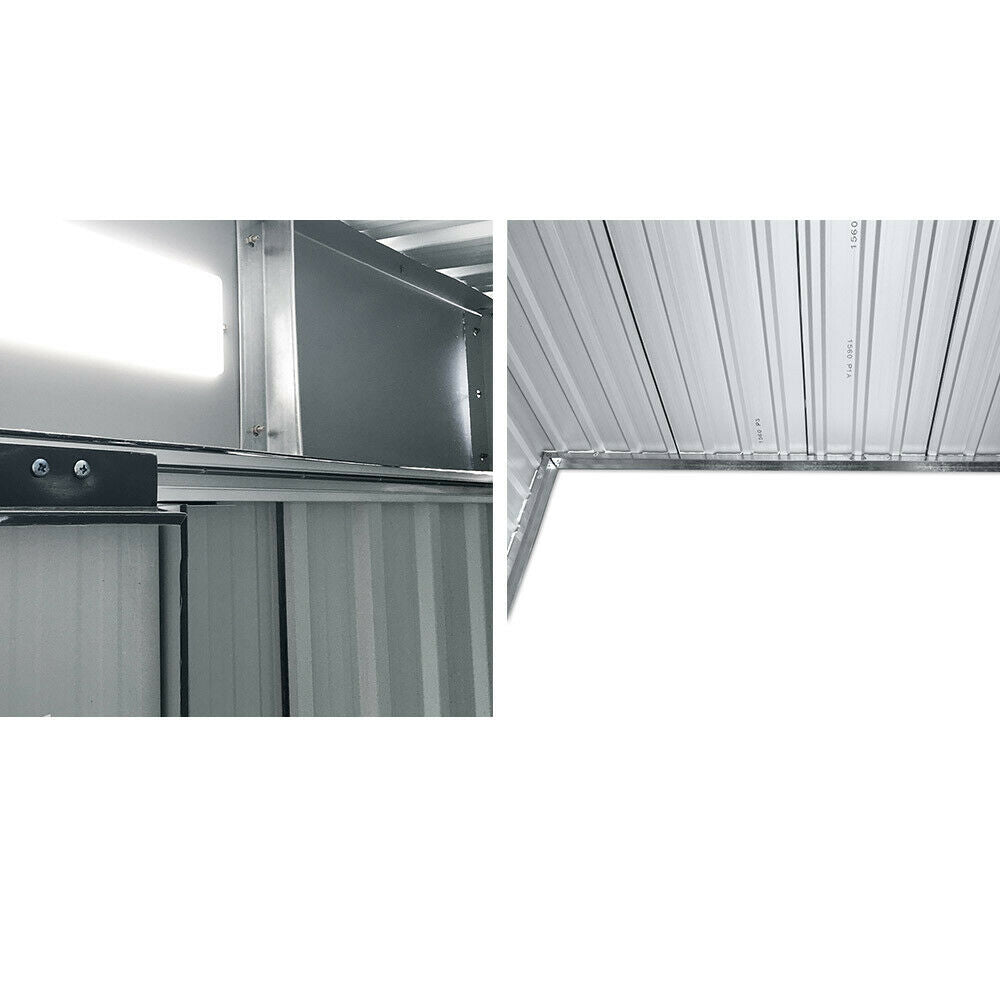 FORESTWEST 668, 8‘ x 4’ Galvanized Steel Outdoor Garden Storage Tool Shed - Forestwest