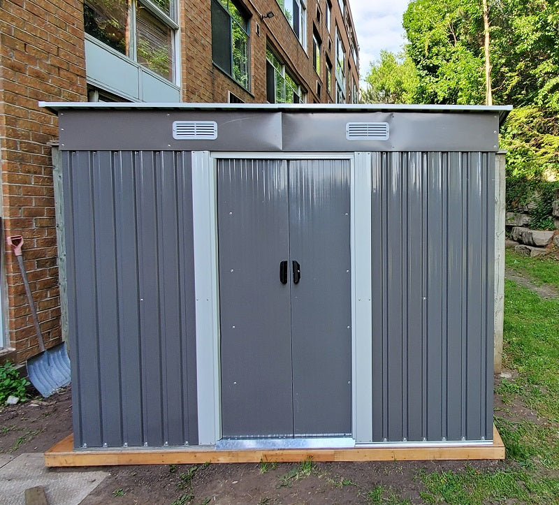 FORESTWEST 668, 8‘ x 4’ Galvanized Steel Outdoor Garden Storage Tool Shed - Forestwest
