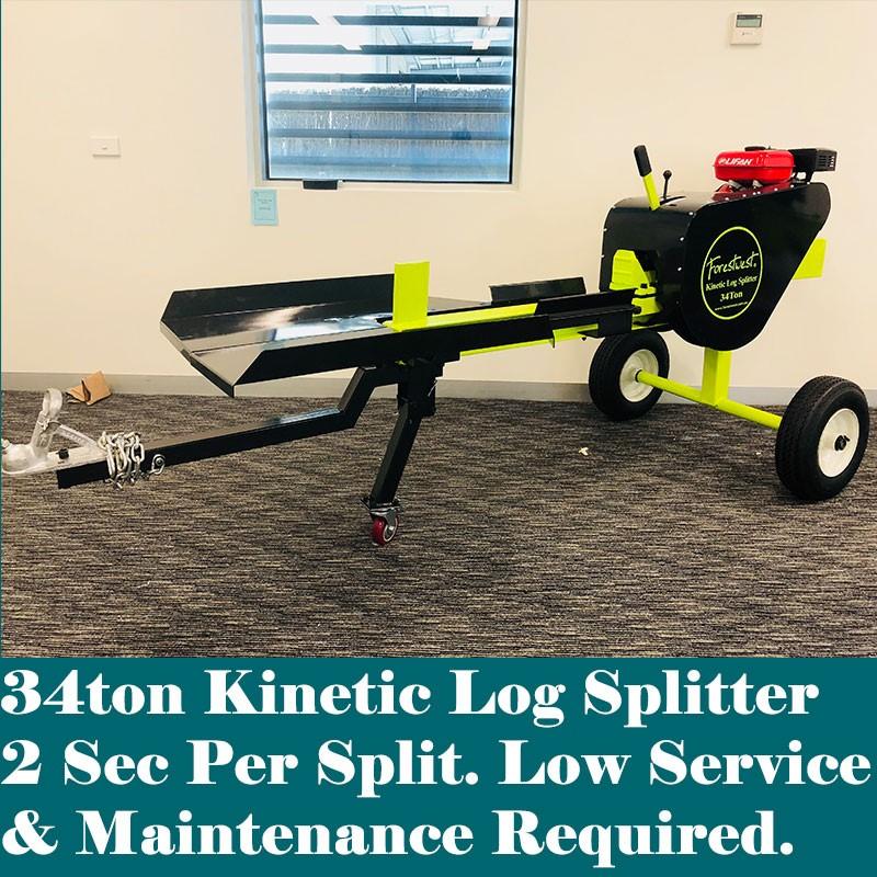 34ton Petrol Log Splitter 6.5hp Kinetic Log Splitter BM11038 - Forestwest