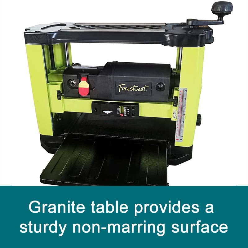 13" Wood Planer 2HP with Helical Spiral Blade & Granite Table, FORESTWEST BM10523 - Forestwest