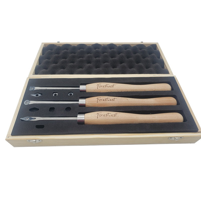 M2 HSS Woodturning Tools Set, Easy Start 3 Pcs Tools Set, FORESTWEST BM10928 - Forestwest