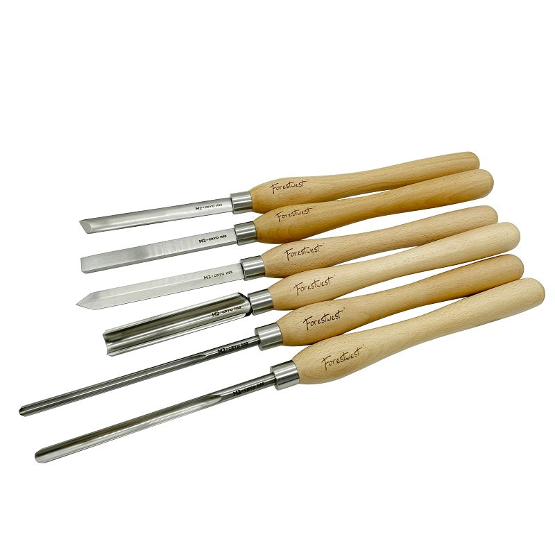 Premium M2 HSS Woodturning Tools Set 6 Pcs, FORESTWEST BM10930 - Forestwest