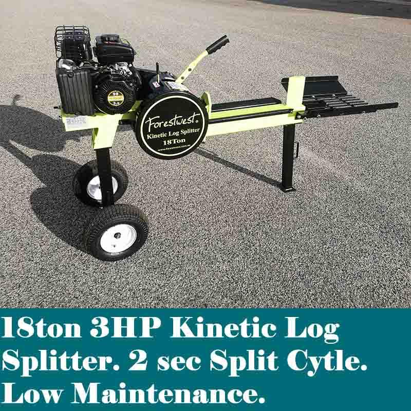 18ton Petrol Log Splitter, 3HP Kinetic Log Splitter BM11097P - Forestwest
