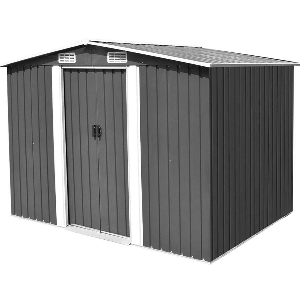 FORESTWEST 669, 8‘ x 6’ Galvanized Steel Outdoor Garden Storage Tool Shed - Forestwest