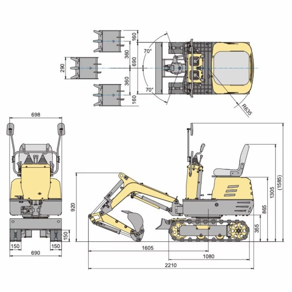 Forestwest Mini Excavator 306cc BM710 | Forestwest